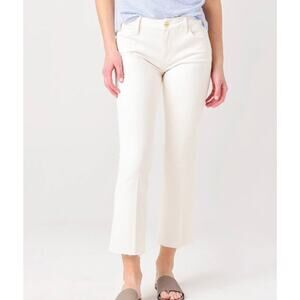 FRAME Le Crop Mini Boot Jeans Size 27 Au Natural Cream Denim High Rise